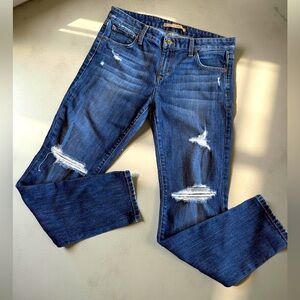 Joe's Jeans Distressed Mid Rise Straight Leg Size 28